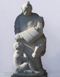 statue de saint Martin partageant son manteau à Chérizet Saone et Loire