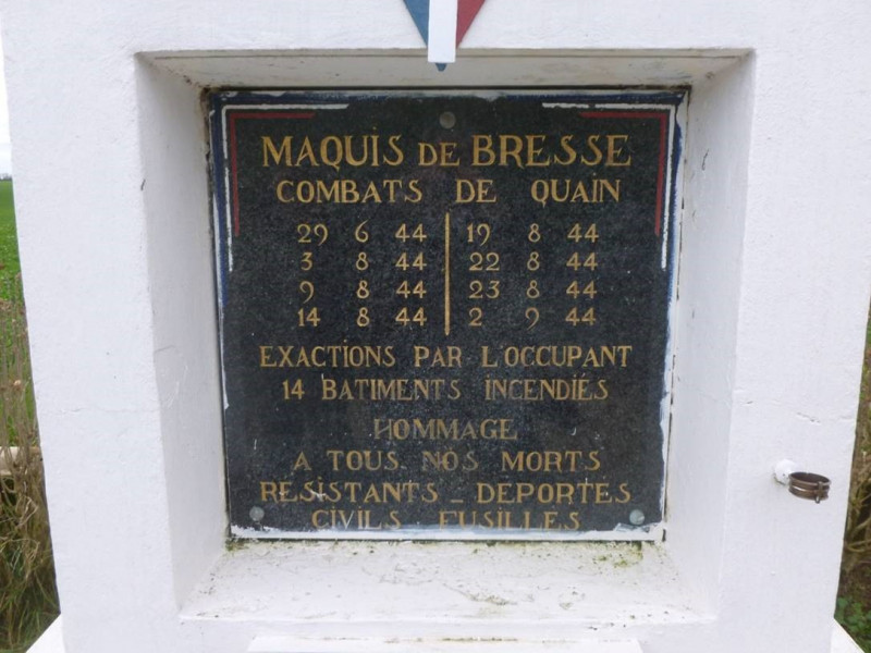 Stèle au carrefour de Quain - Lieu n°15