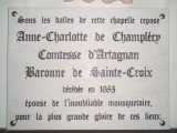 Plaque dans l'église - Sainte-Croix-en-Bresse